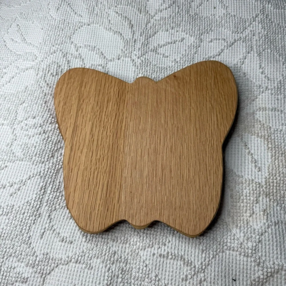 Vintage Butterfly Collapsible Wooden Basket Folding Trivet Handcrafted Wood‎